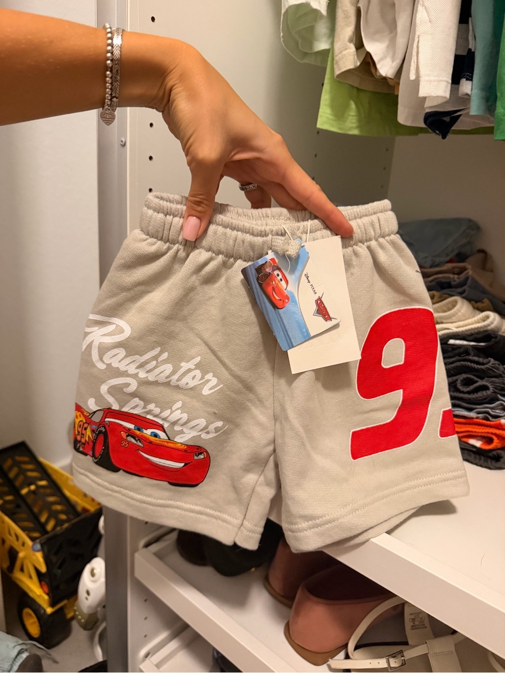 Zara boys 4 years Kids Lightning McQueen Gray & Red Shorts by Disney